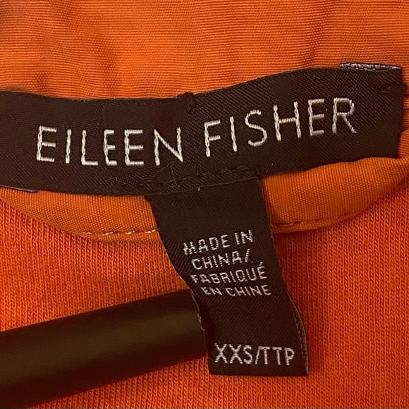 Eileen Fisher Anorak Hooded Jacket Coat Sz XXS Tiger Orange Double Full Zip - Picture 2 of 10